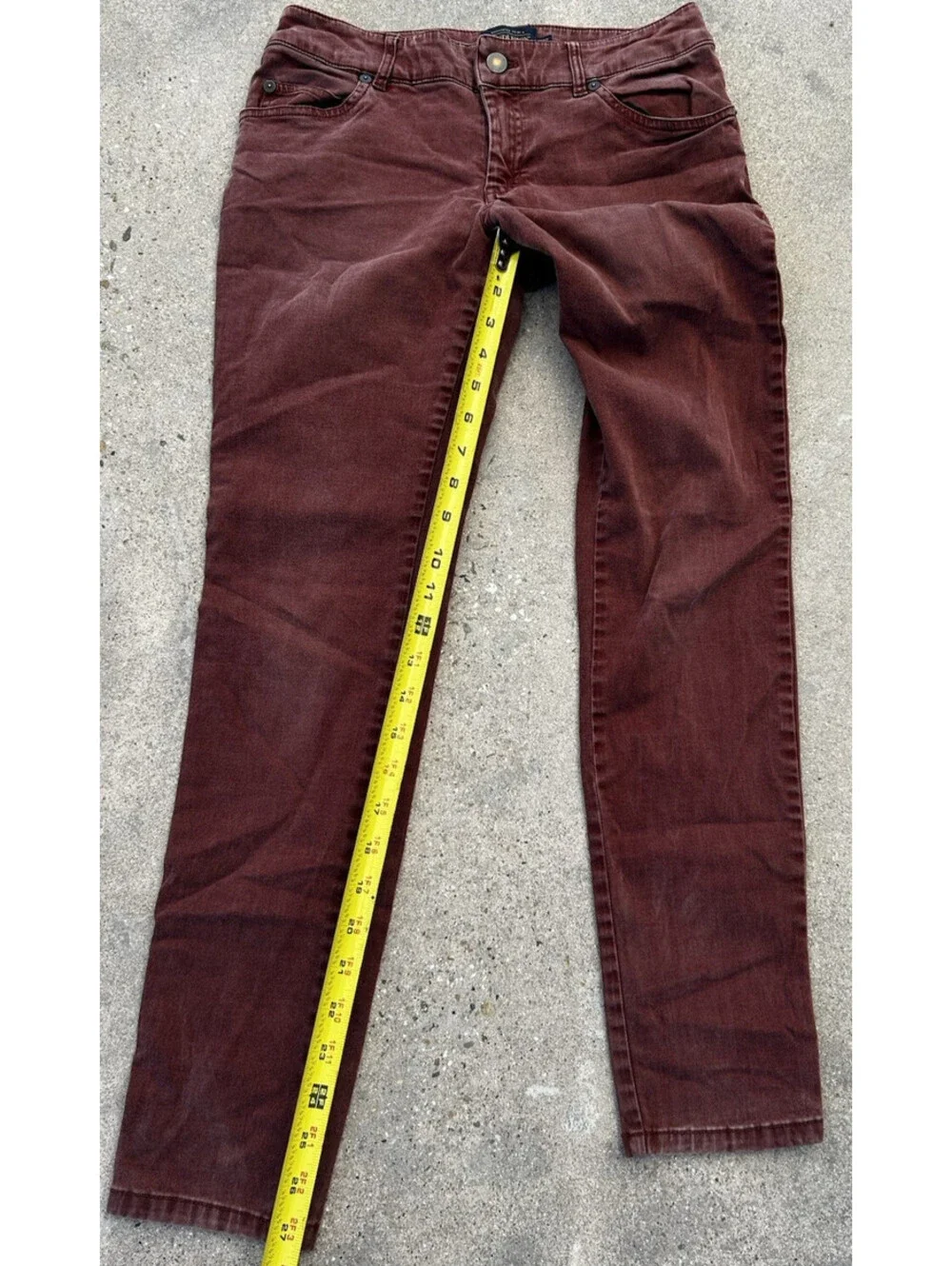 Pendleton Pants Womens 4 x 27L Red Denim Straight Leg Skinny Fit